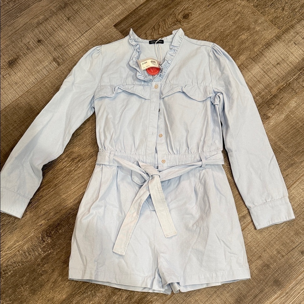 Robertson & Rodeo Light Blue Long Sleeve Romper size large